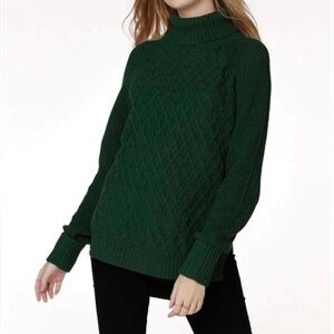 NWT bobi Green Turtleneck Sweater